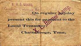 $0.20 G-1364 with X L Burner Lamp stamp back